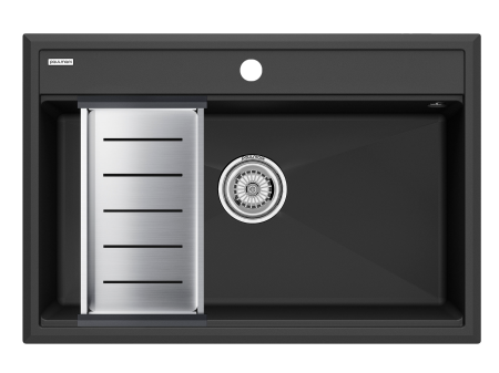 Мойка кухонная Paulmark PM117551-AN+A375-BS 75х51 антрацит/брашированная нержавеющая сталь